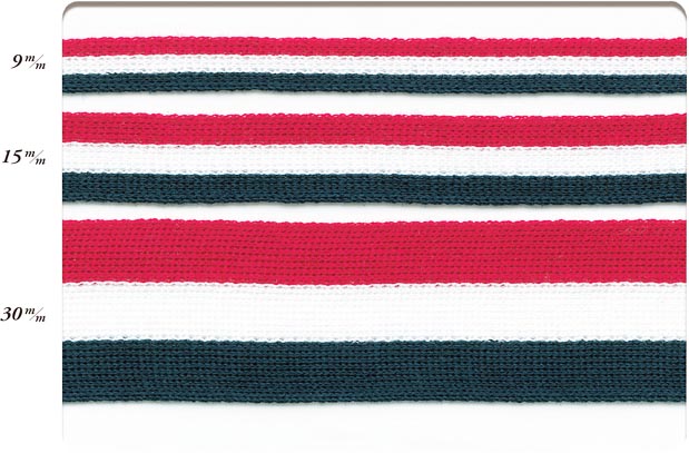 GART-1253 NASTRO IN MAGLIA A RIGHE DI COTONE